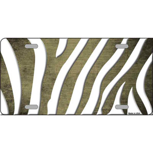 Gold White Zebra Oil Rubbed Wholesale Metal Novelty License Plate