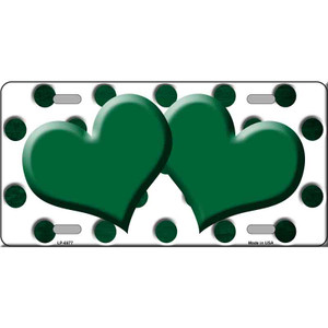 Green White Dots Hearts Oil Rubbed Wholesale Metal Novelty License Plate