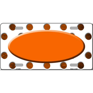 Orange White Dots Oval Oil Rubbed Wholesale Metal Novelty License Plate