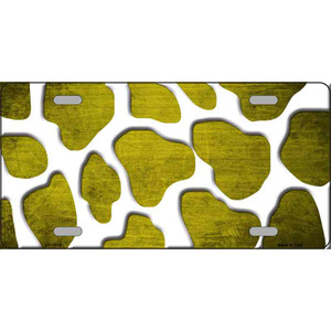 Yellow White Giraffe Oil Rubbed Wholesale Metal Novelty License Plate
