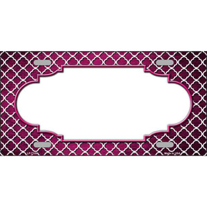 Pink White Quatrefoil Scallop Oil Rubbed Wholesale Metal Novelty License Plate