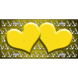 Yellow White Anchor Hearts Oil Rubbed Wholesale Metal Novelty License Plate