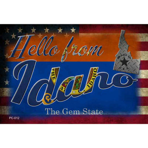 Hello From Idaho Wholesale Novelty Metal Postcard PC-012