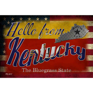 Hello From Kentucky Wholesale Novelty Metal Postcard PC-017