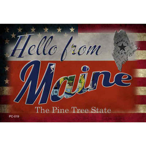 Hello From Maine Wholesale Novelty Metal Postcard PC-019