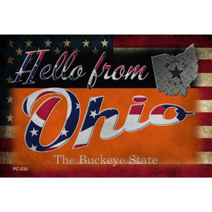 Hello From Ohio Wholesale Novelty Metal Postcard PC-035