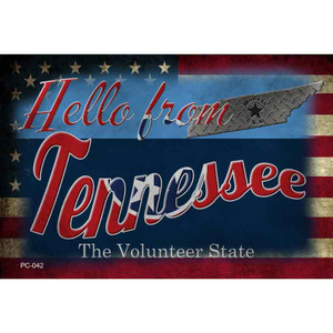 Hello From Tennessee Wholesale Novelty Metal Postcard PC-042