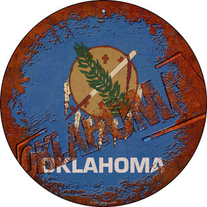 Oklahoma Rusty Stamped Wholesale Novelty Metal Circular Sign C-1201