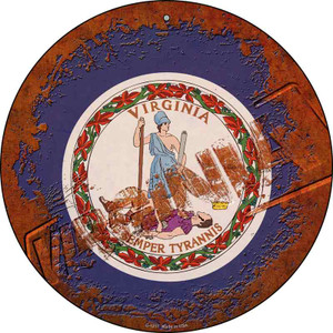 Virginia Rusty Stamped Wholesale Novelty Metal Circular Sign C-1211