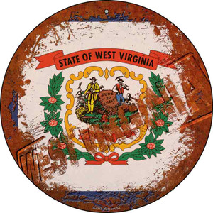 West Virginia Rusty Stamped Wholesale Novelty Metal Circular Sign C-1213