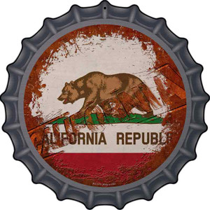 California Rusty Stamped Wholesale Novelty Metal Bottle Cap Sign