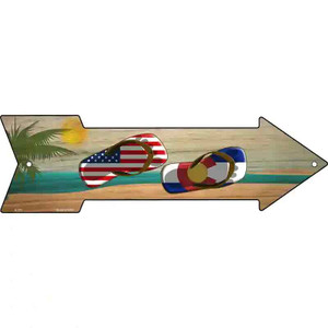 US and Colorado Flag Flip Flop Wholesale Novelty Metal Arrow Sign