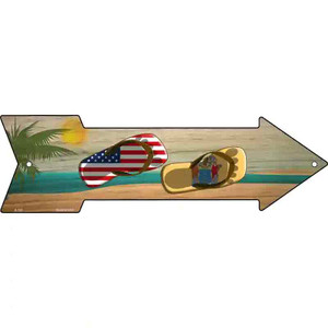 US and New Jersey Flag Flip Flop Wholesale Novelty Metal Arrow Sign