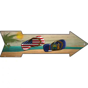US and New York Flag Flip Flop Wholesale Novelty Metal Arrow Sign