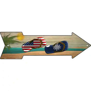 US and South Carolina Flag Flip Flop Wholesale Novelty Metal Arrow Sign