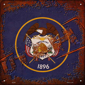 Utah Rusty Stamped Wholesale Novelty Metal Square Sign