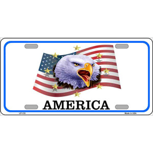 Waving Flag Bald Eagle Novelty Wholesale Metal License Plate