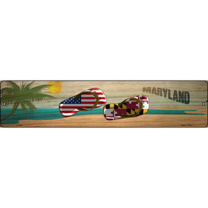 Maryland Flag and US Flag Wholesale Novelty Metal Street Sign