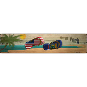 New York Flag and US Flag Wholesale Novelty Metal Street Sign