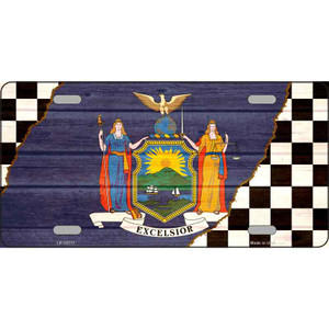 New York Racing Flag Wholesale Novelty Metal License Plate Tag