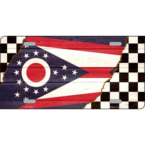 Ohio Racing Flag Wholesale Novelty Metal License Plate Tag