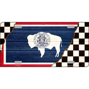 Wyoming Racing Flag Wholesale Novelty Metal License Plate Tag