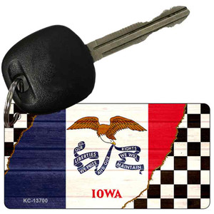 Iowa Racing Flag Wholesale Novelty Metal Key Chain