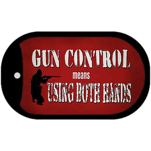 Gun Control Use Both Hands Wholesale Novelty Metal Dog Tag Necklace