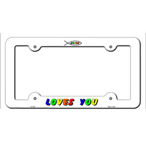 Jesus Loves You Wholesale Novelty Metal License Plate Frame LPF-027