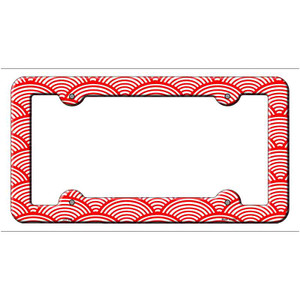 Red Circular Pattern Wholesale Novelty Metal License Plate Frame LPF-050