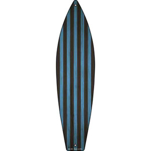 Blue And Black Striped Wholesale Novelty Metal Surfboard Sign
