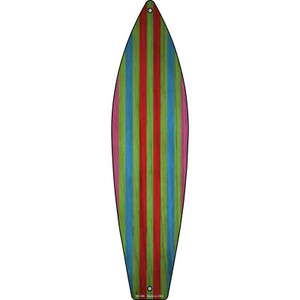 Red Green Blue And Purple Striped Wholesale Novelty Metal Surfboard Sign