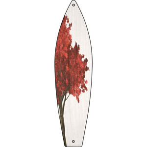 Red Leaves And Tree Wholesale Novelty Metal Surfboard Sign