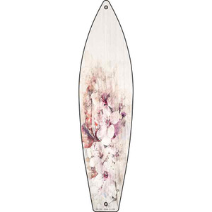 White Flowers Wholesale Novelty Metal Surfboard Sign