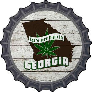 Lets Get High In Georgia Wholesale Novelty Metal Bottle Cap Sign