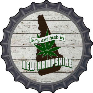 Lets Get High In New Hampshire Wholesale Novelty Metal Bottle Cap Sign