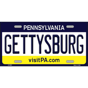 Gettysburg Pennsylvania State Novelty Wholesale Metal License Plate