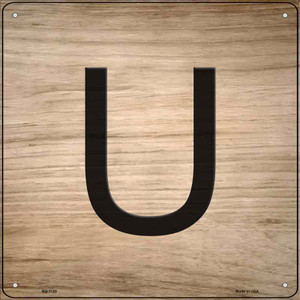 U Letter Tile Wholesale Novelty Metal Square Sign