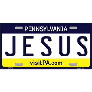 Jesus Pennsylvania State Novelty Wholesale Metal License Plate