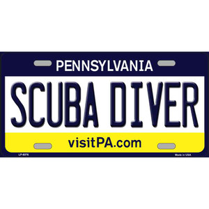 Scuba Diver Pennsylvania State Novelty Wholesale Metal License Plate