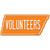 Volunteers Wholesale Novelty Tennessee Shape Sticker Decal