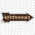 Restrooms Bulb Letters Wholesale Novelty Arrow Sticker Decal