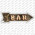 Bar With Cocktail Bulb Letters Wholesale Novelty Arrow Sticker Decal