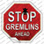 Stop Gremlins Ahead Wholesale Novelty Octagon Sticker Decal