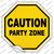 Caution Party Zone Wholesale Novelty Octagon Sticker Decal