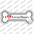 I Love Great Danes Wholesale Novelty Bone Sticker Decal