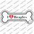 I Love Beagles Wholesale Novelty Bone Sticker Decal