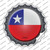 Chile Country Wholesale Novelty Bottle Cap Sticker Decal