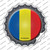 Romania Country Wholesale Novelty Bottle Cap Sticker Decal