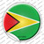 Guyana Country Wholesale Novelty Circle Sticker Decal